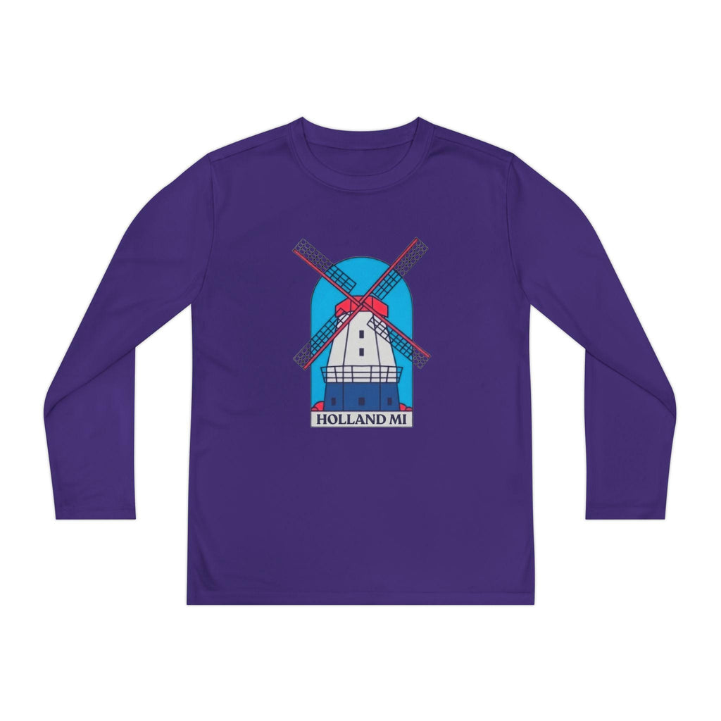Kids Holland Windmill Long Sleeve Shirt • Dutch Travel Tee • Netherlands Windmill Design • Youth Explorer Outfit