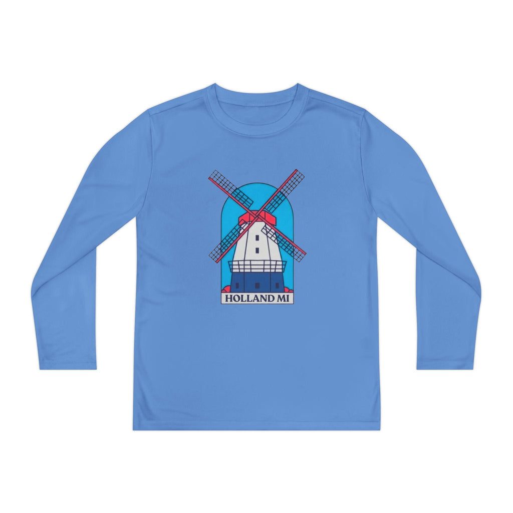 Kids Holland Windmill Long Sleeve Shirt • Dutch Travel Tee • Netherlands Windmill Design • Youth Explorer Outfit