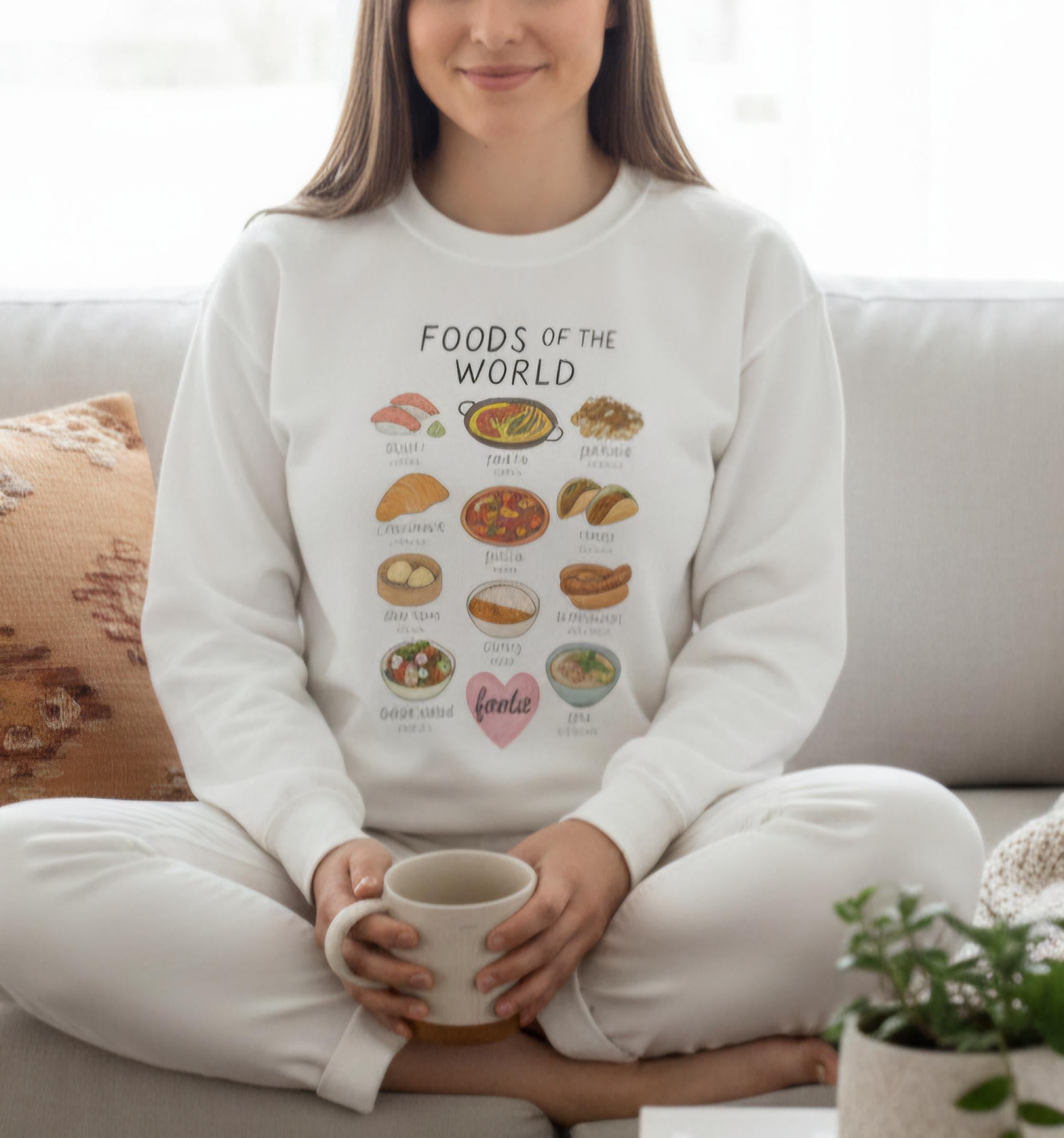 Foodie Sweatshirt | World Cuisine Pullover | Chef Gift | Culinary Aesthetic Sweatshirt for Food Lovers