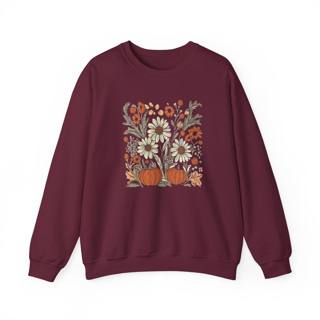Autumn Floral Crewneck Sweatshirt: Cozy Fall Fashion