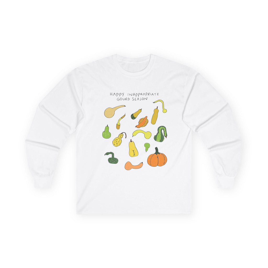 Funny Gourd Season Long Sleeve Shirt • Fall Humor Tee • Autumn Pumpkin Shirt • White Elephant Gift for Adults • Cozy Thanksgiving Long Sleev