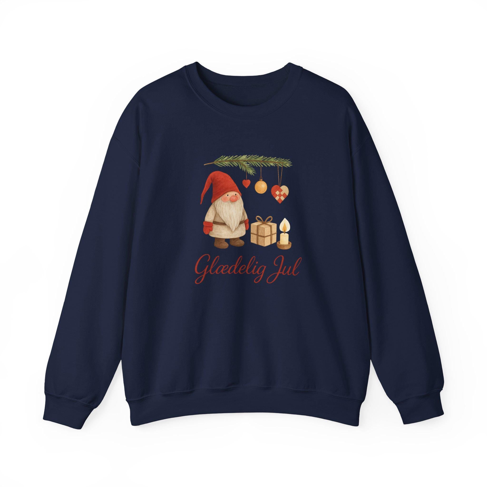 Scandinavian Gnome Christmas Sweatshirt, Danish Holiday Jumper, Cozy Nordic Winter Sweater, Hygge Xmas Crewneck, Cute Christmas Gift