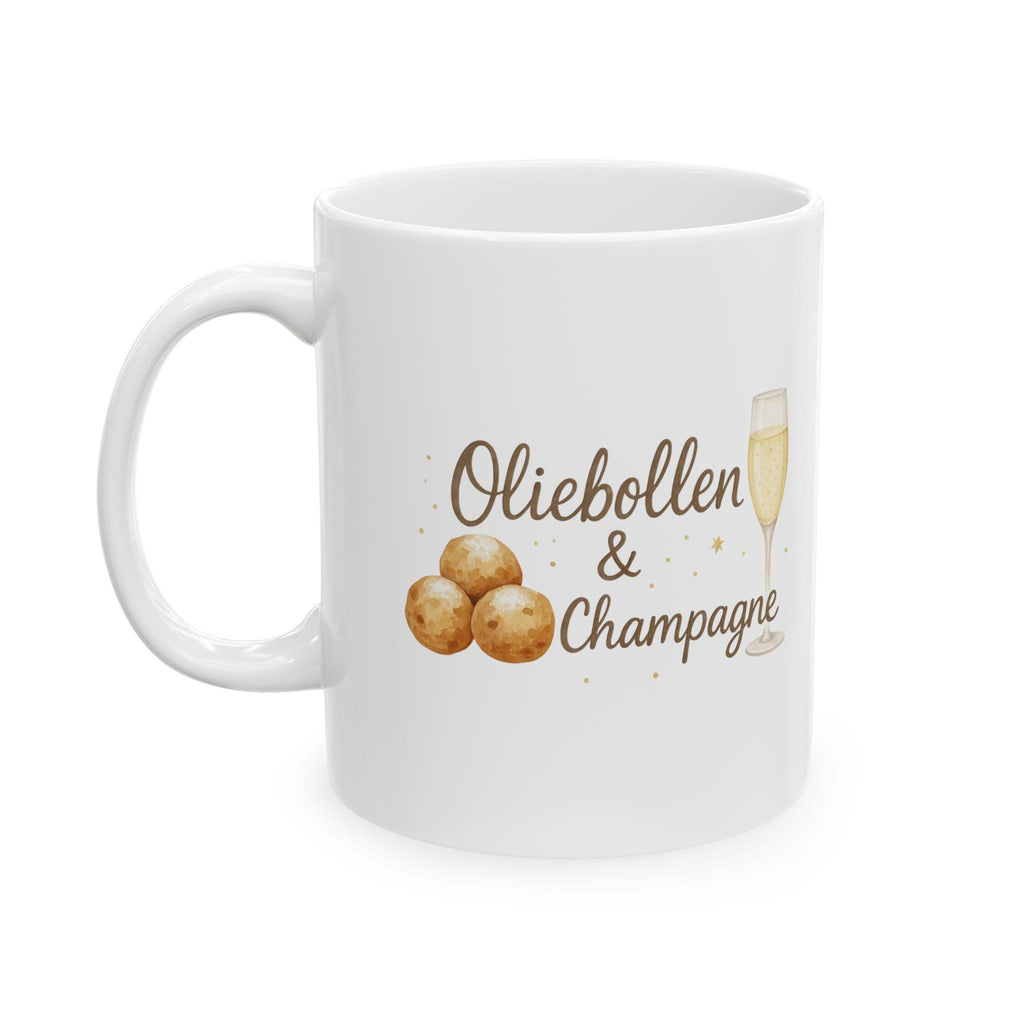 Dutch New Year Mug | Gelukkig Nieuwjaar Cup | Netherlands Oliebollen Ceramic Coffee Mug (11oz 15oz)