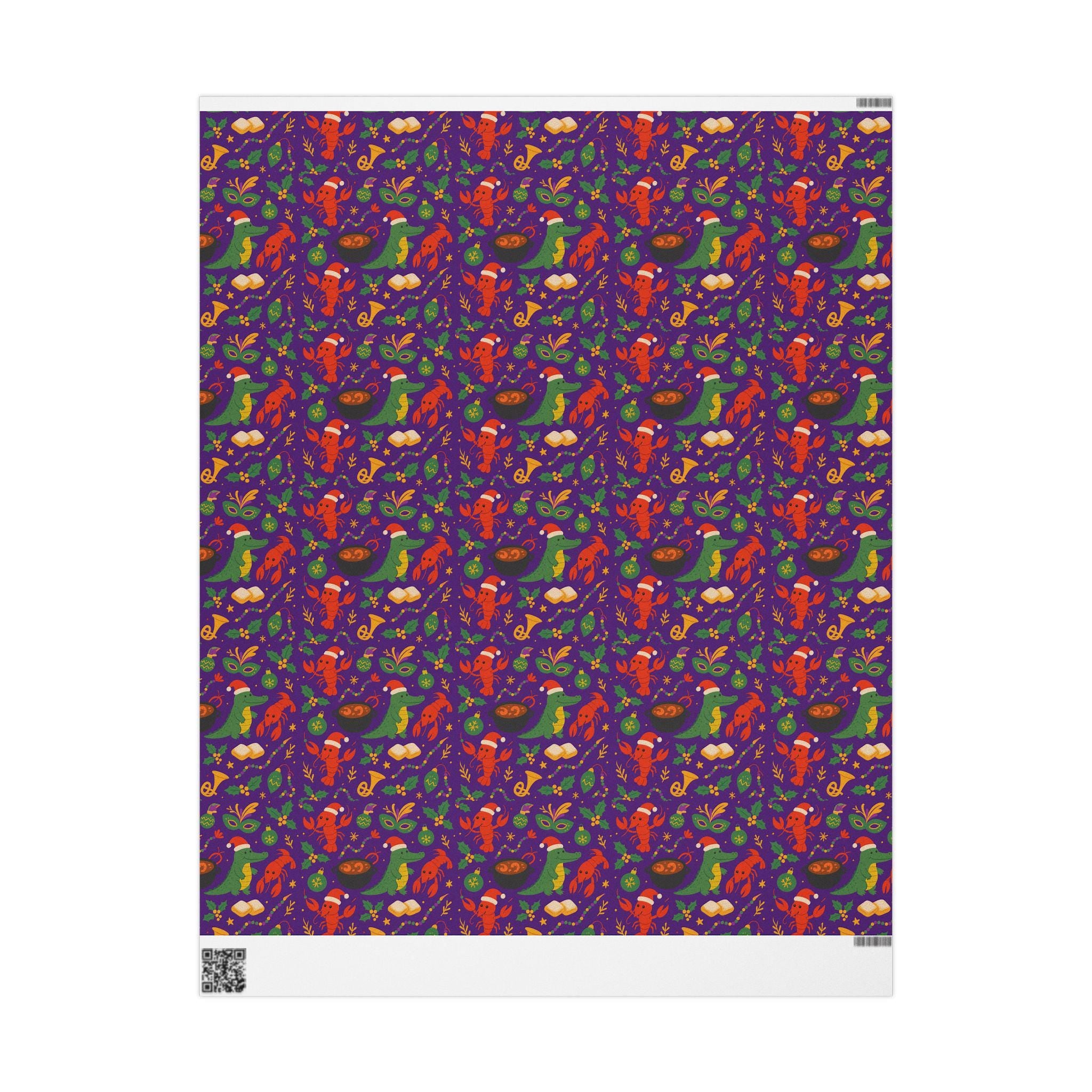 Cajun Creole Christmas Wrapping Paper | Louisiana Holiday Gift Wrap | Festive Mardi Gras Stocking Pattern | Colorful Xmas Present Decor
