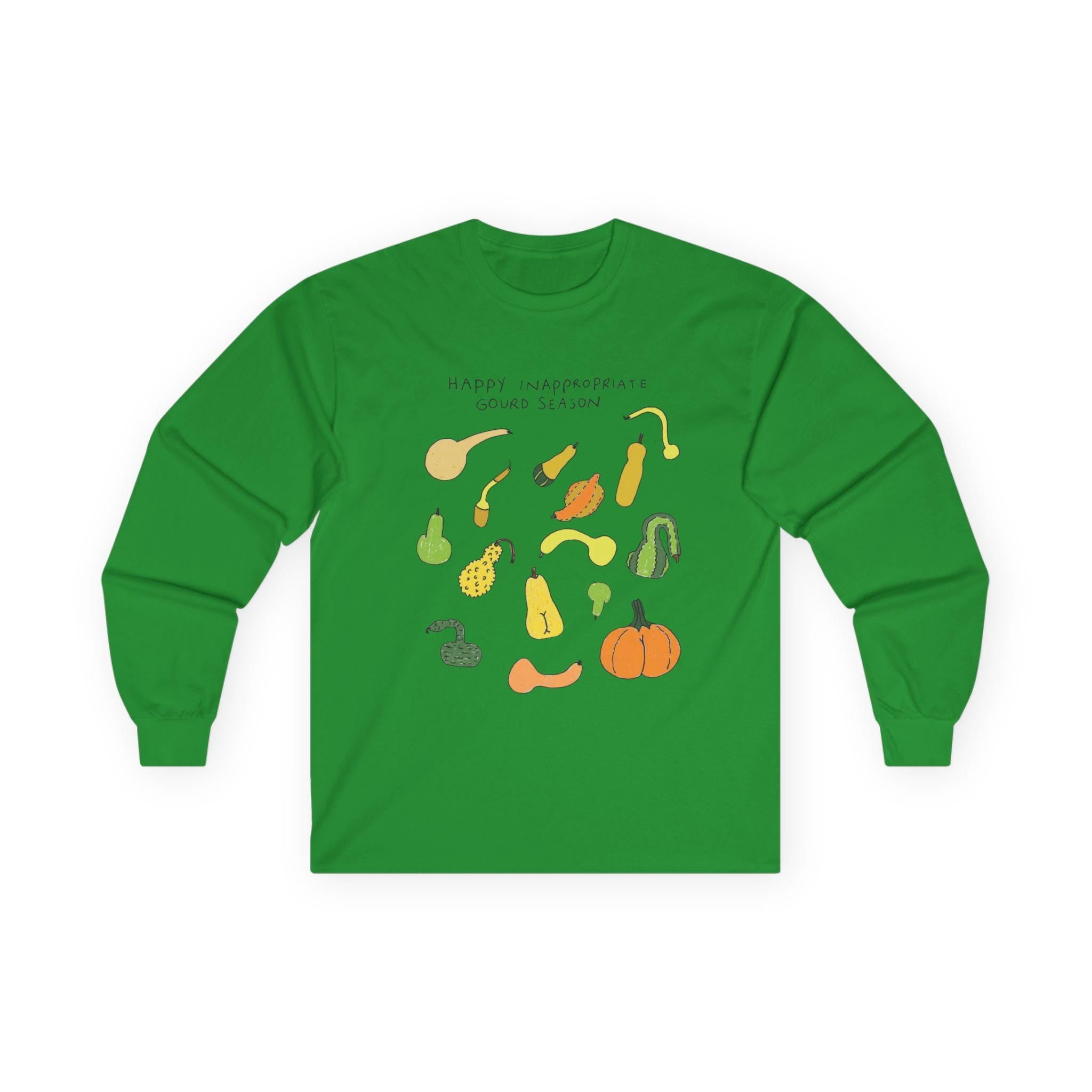 Funny Gourd Season Long Sleeve Shirt • Fall Humor Tee • Autumn Pumpkin Shirt • White Elephant Gift for Adults • Cozy Thanksgiving Long Sleev