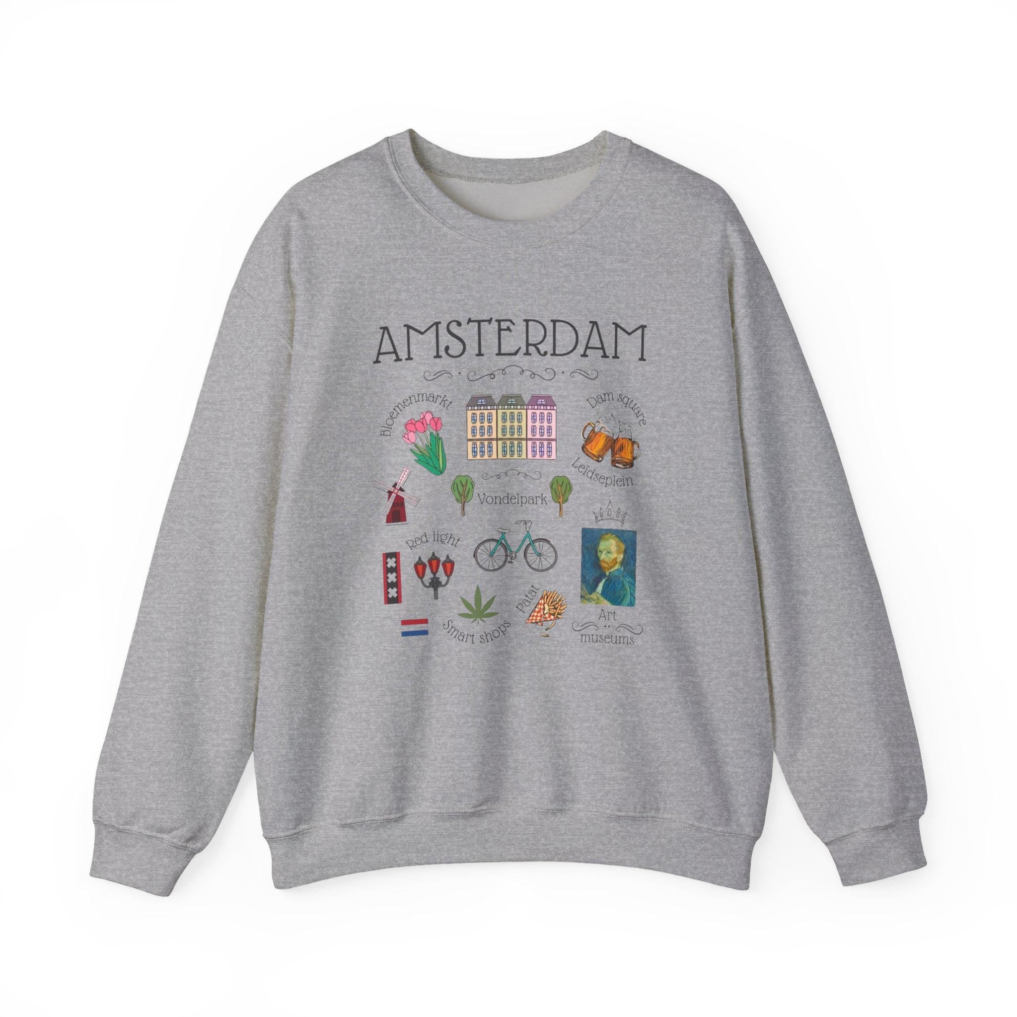 Amsterdam Sweatshirt • Dutch Souvenir Crewneck • Netherlands Travel Gift • Cozy Holland Sweater