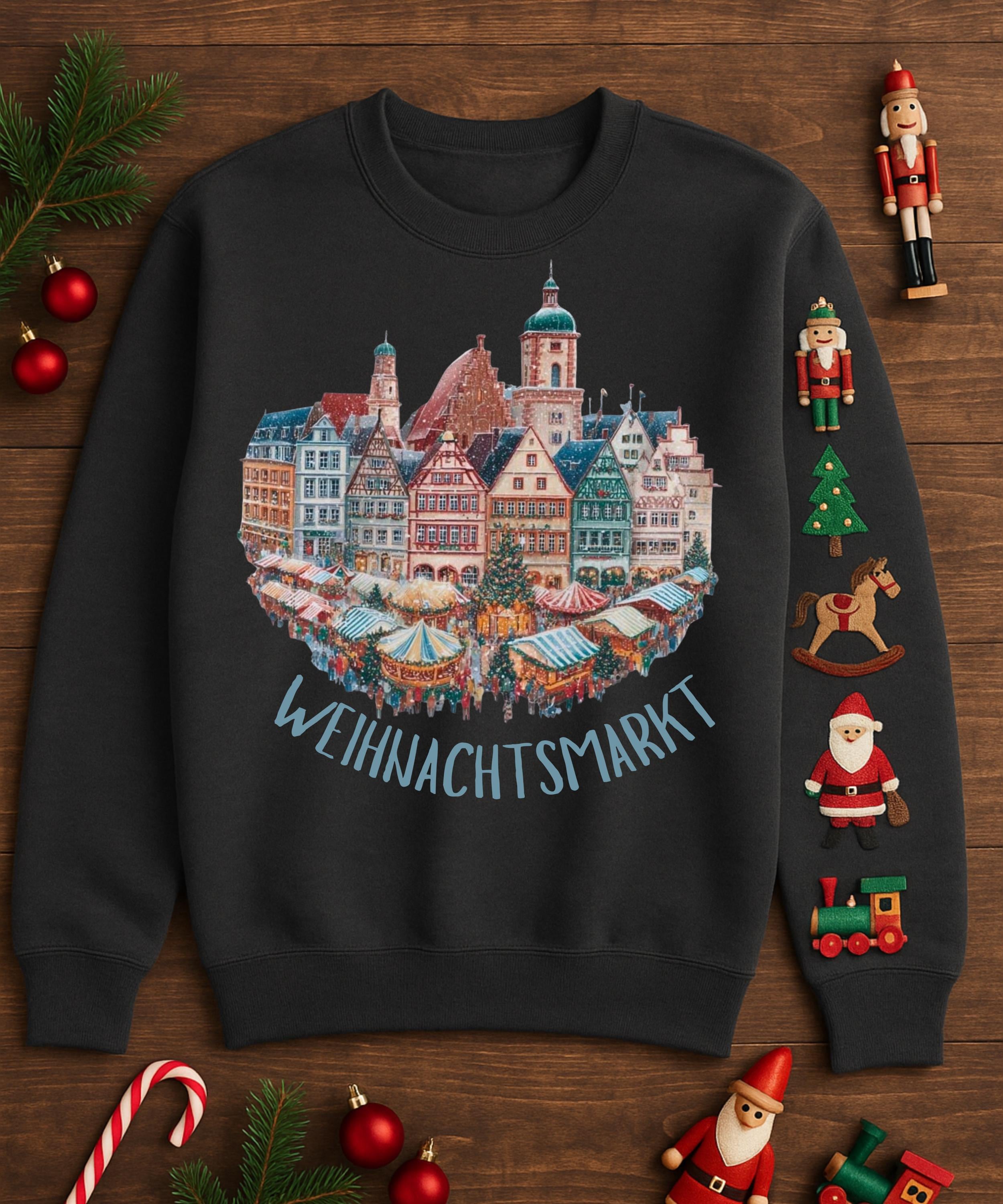 German Christmas Market Sweatshirt • St. Nicholas Holiday Jumper • European Christmas Sweater • Christkindlmarkt Cozy Pullover
