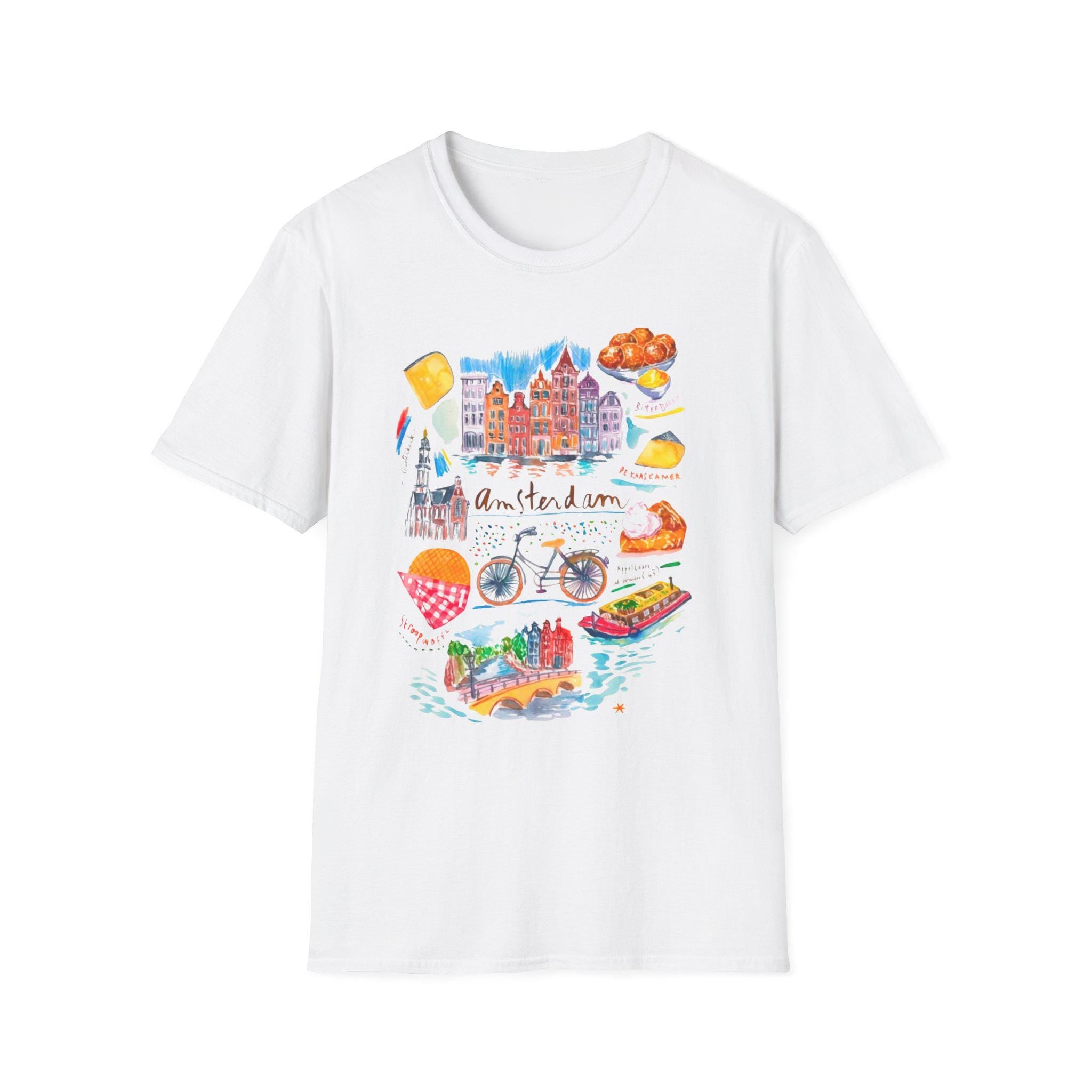 Netherlands Travel Shirt | Amsterdam Aesthetic Tee | Dutch Culture Graphic T-Shirt | Europe Vacation Souvenir | Cute Holland Art Shirt