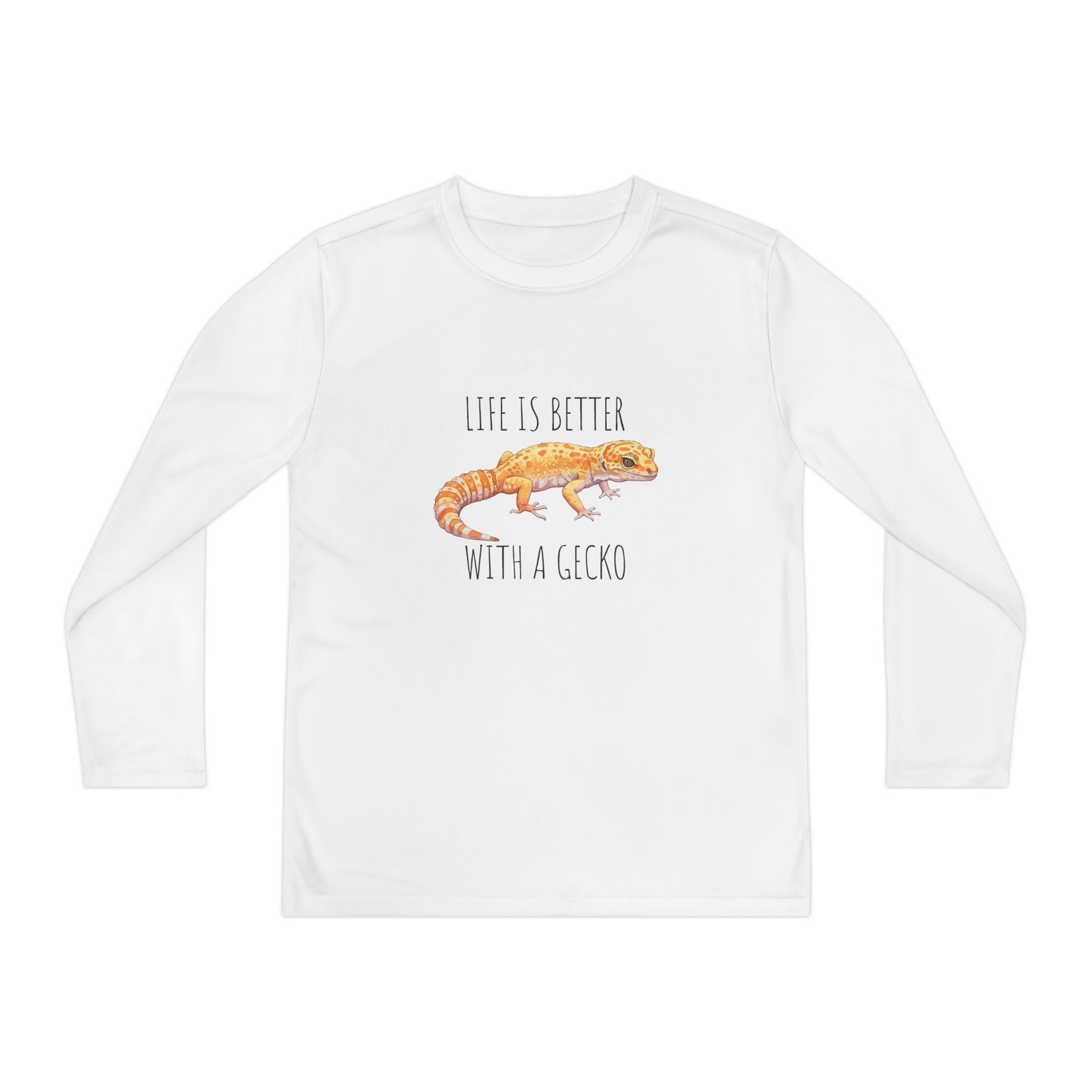 Youth Leopard Gecko Shirt • Kids Reptile Long Sleeve Tee • Gecko Lover Gift • Animal Print Lizard Shirt for Boys & Girls