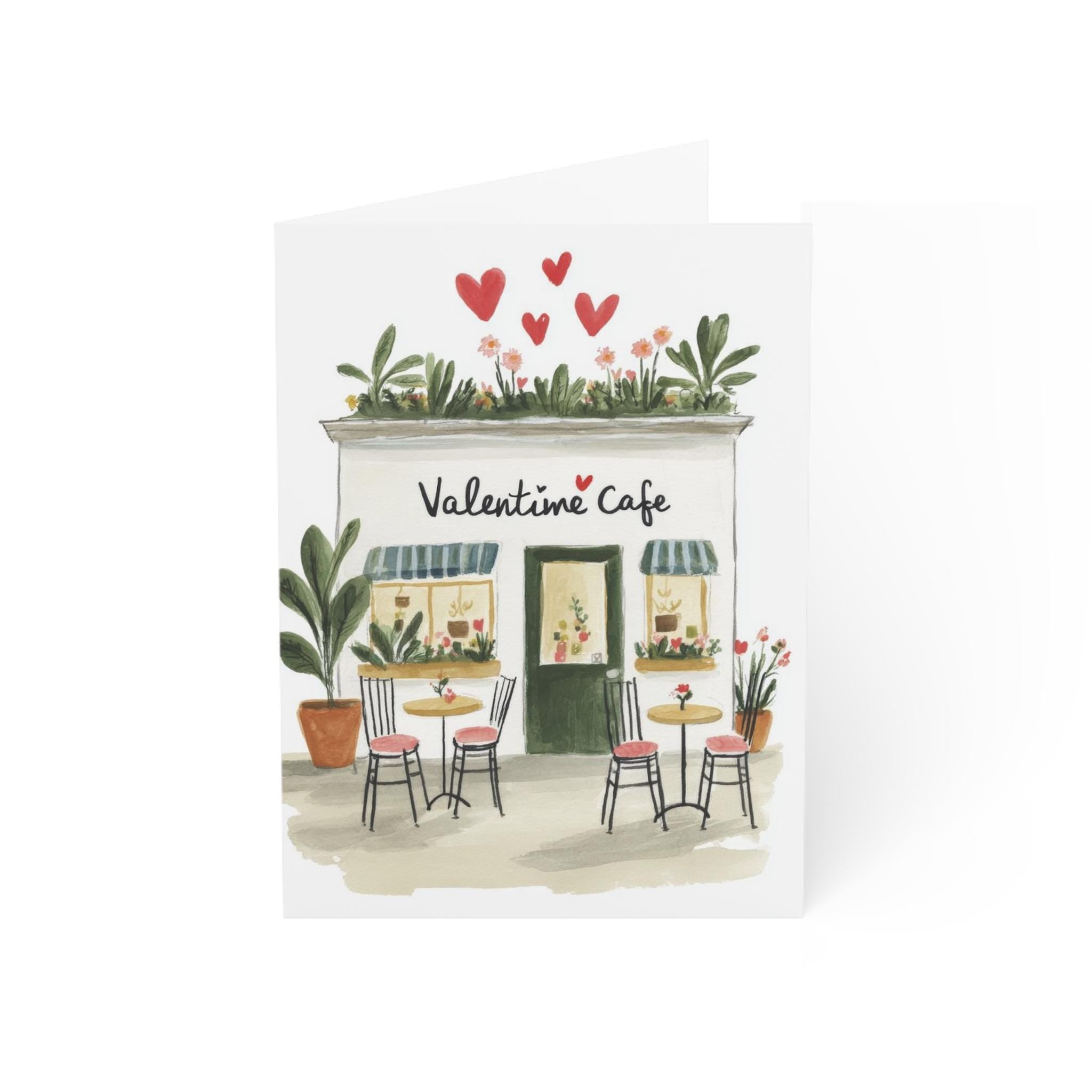 Valentine Café Greeting Card | Romantic Coffee Love Card | Parisian Café Valentine | Cute Valentines Day Card | Coffee Lover Card