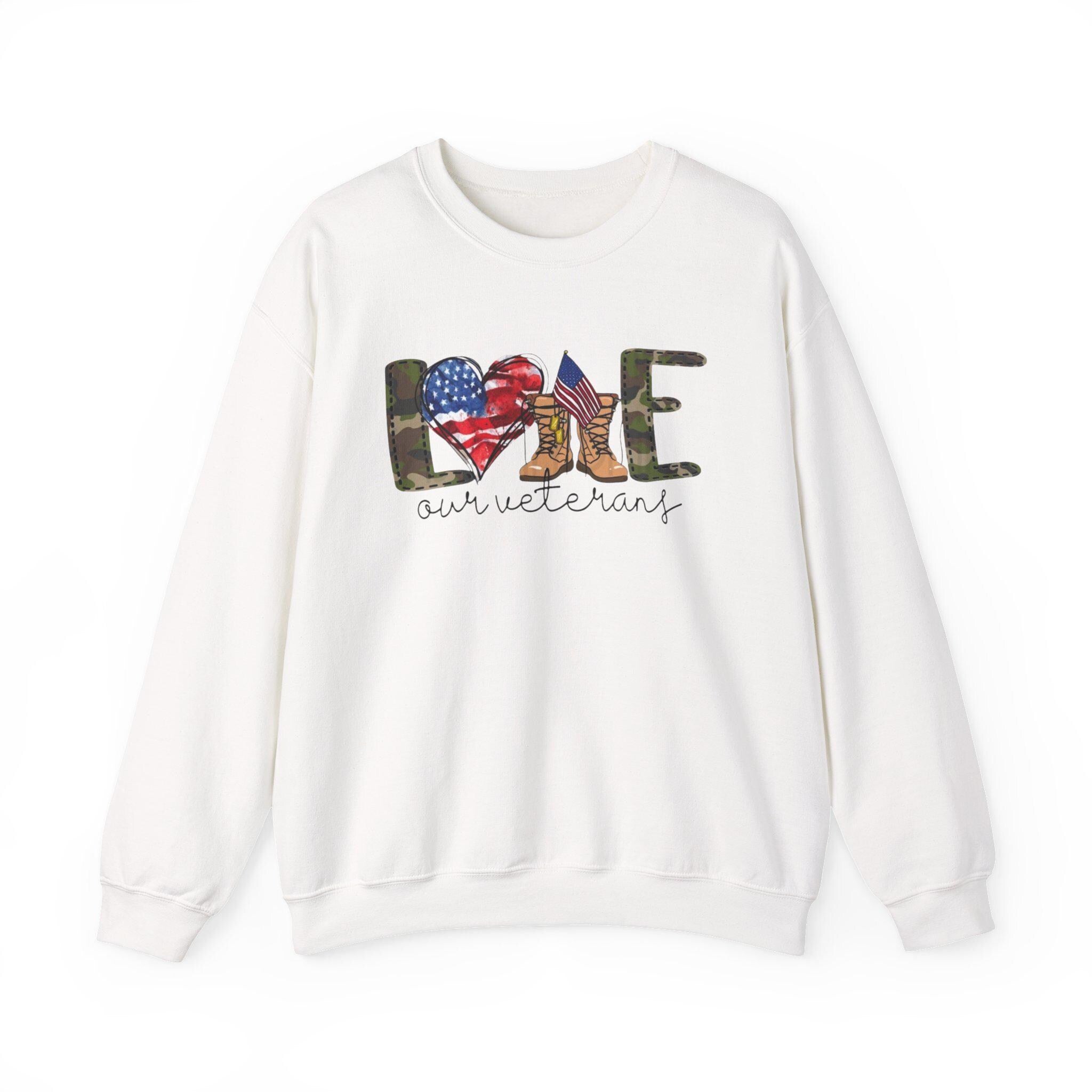 Veterans Day Sweatshirt, Military Appreciation Crewneck, USA Flag Veteran Gift, Support Our Troops Shirt, Patriotic Unisex Fall Sweatshirt