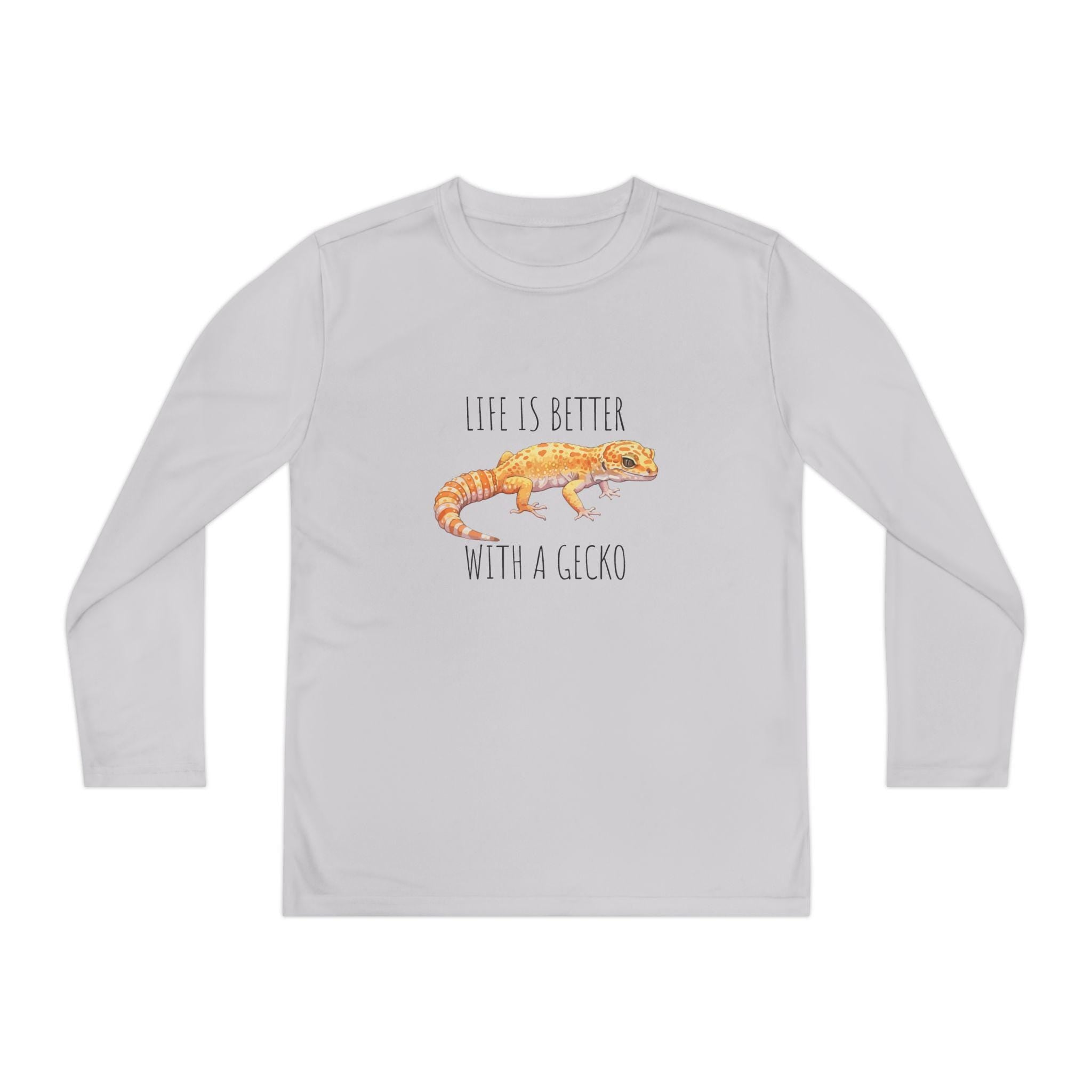 Youth Leopard Gecko Shirt • Kids Reptile Long Sleeve Tee • Gecko Lover Gift • Animal Print Lizard Shirt for Boys & Girls