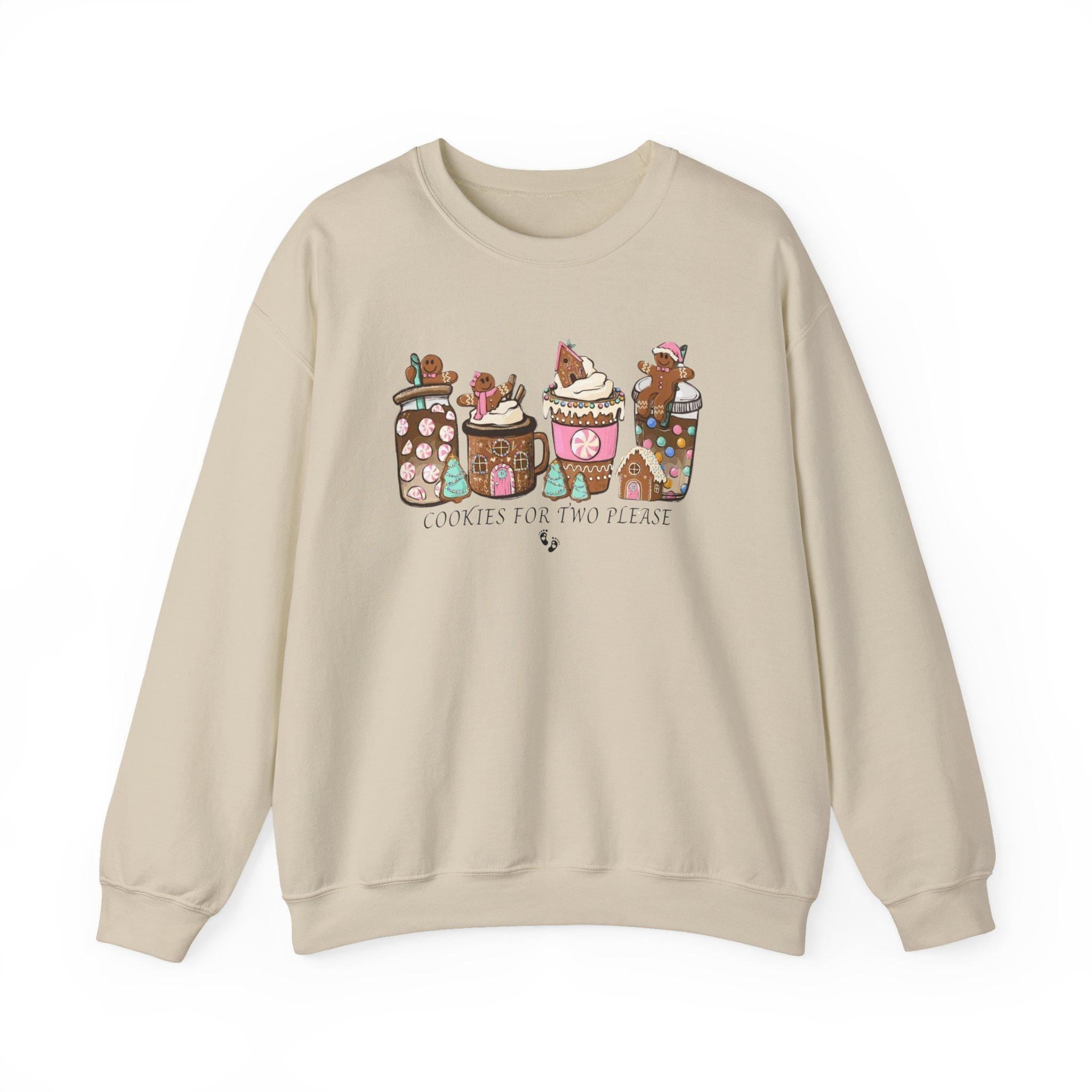 Cookies for Two Pregnancy Sweatshirt • Cute Christmas Maternity Crewneck • Holiday Mom-to-Be Gift