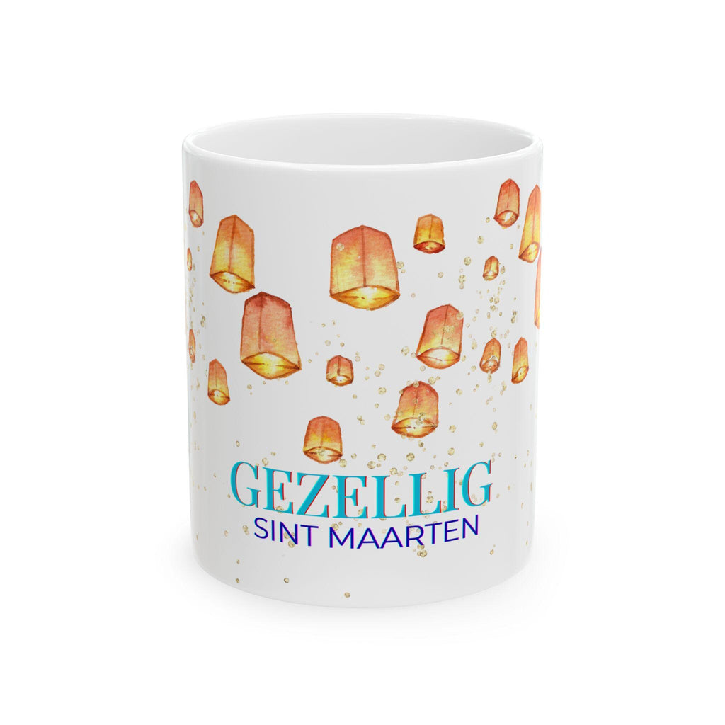 Gezellig Sint Maarten Mug • Dutch Saint Martin Holiday Cup • Cozy Lantern Parade Ceramic Coffee Mug • Fall & Winter Netherlands Gift