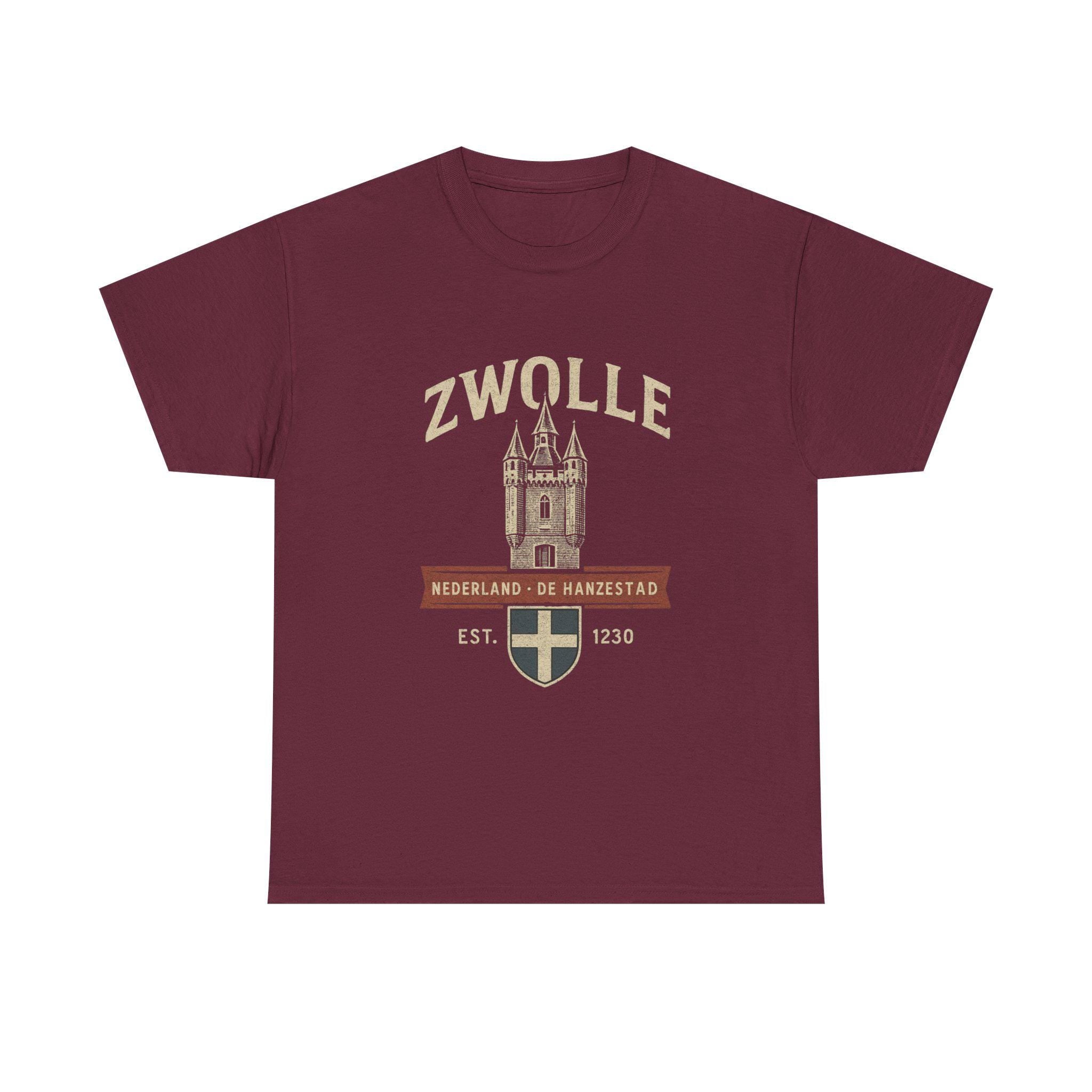 Zwolle Shirt Men | Vintage Hanzestad Sweatshirt | Sassenpoort Graphic | Netherlands Heritage Clothing | Dutch City Long Sleeve |Rustic Dutch