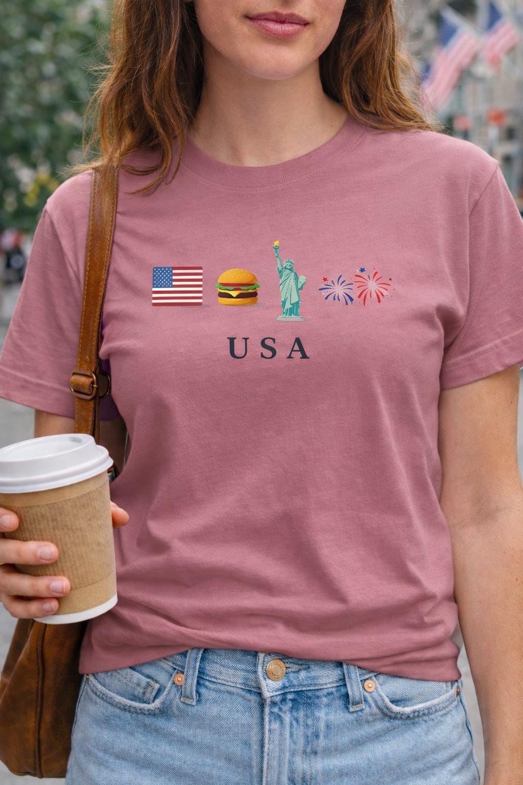 USA Graphic Shirt, America Travel Tee, Patriotic USA Shirt, Statue of Liberty Fireworks Tee, American Flag Shirt, USA Tourist Shirt, Fourth