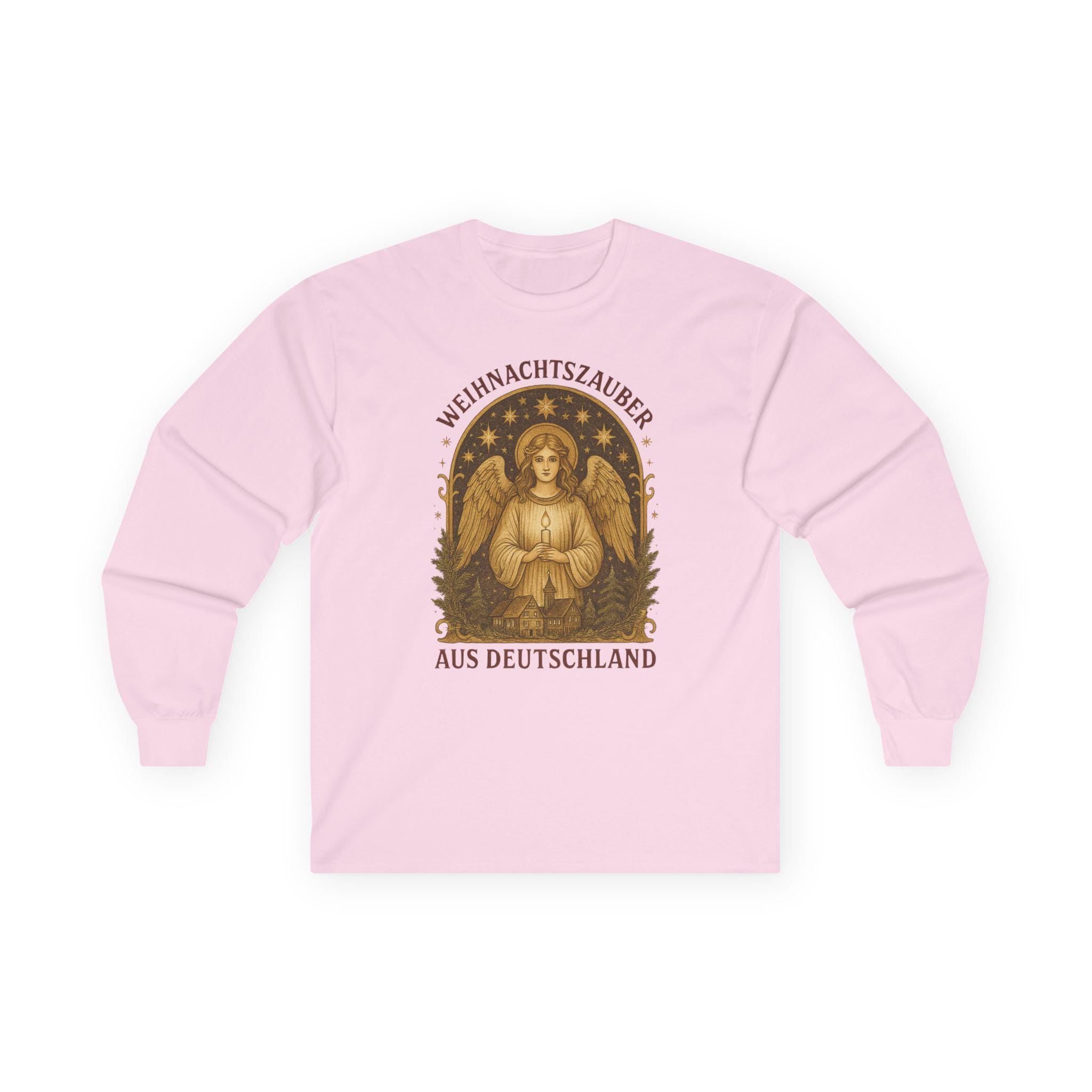 German Christmas Angel Long Sleeve Tee – Cozy Festive Unisex Holiday Shirt – German Xmas Market Aesthetic