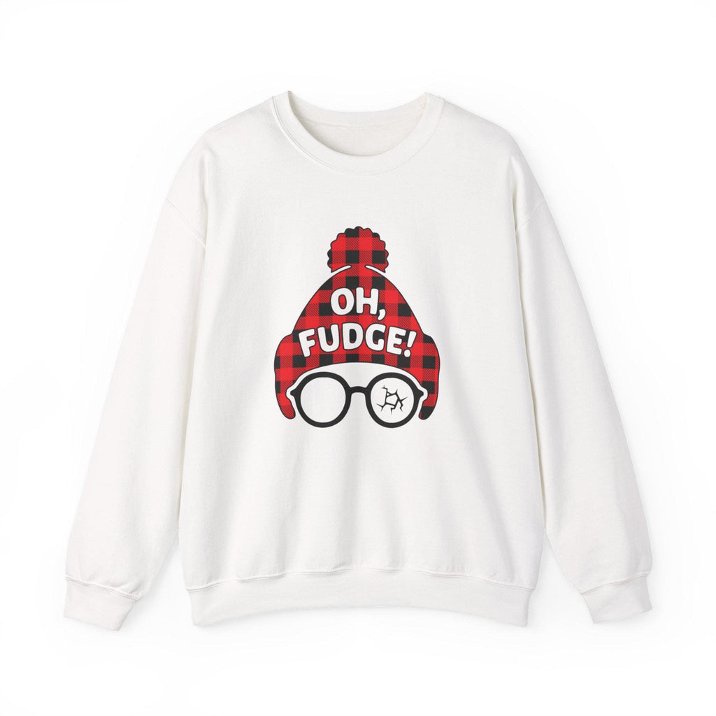 Funny "Oh Fudge" Christmas Sweatshirt – Holiday Movie Quote Crewneck, Cute Winter Humor Sweater, Christmas Story Gift, Unisex Pullover