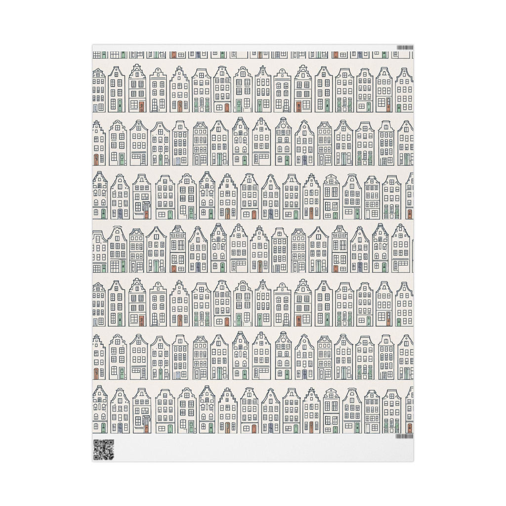 Dutch Canal House Wrapping Paper | Netherlands Gift Wrap | European Aesthetic Gift Paper | Year Round Neutral Wrap