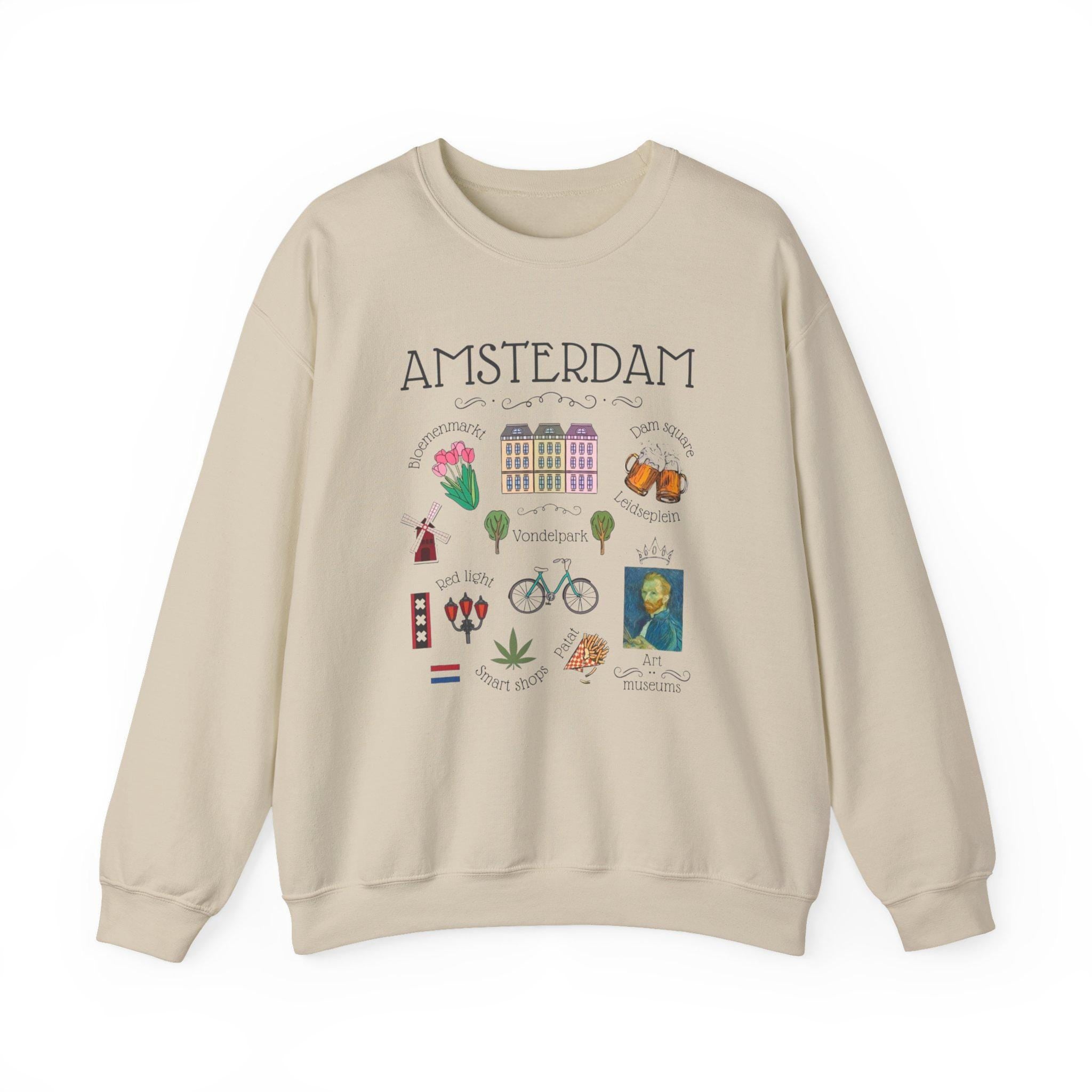 Amsterdam Sweatshirt • Dutch Souvenir Crewneck • Netherlands Travel Gift • Cozy Holland Sweater