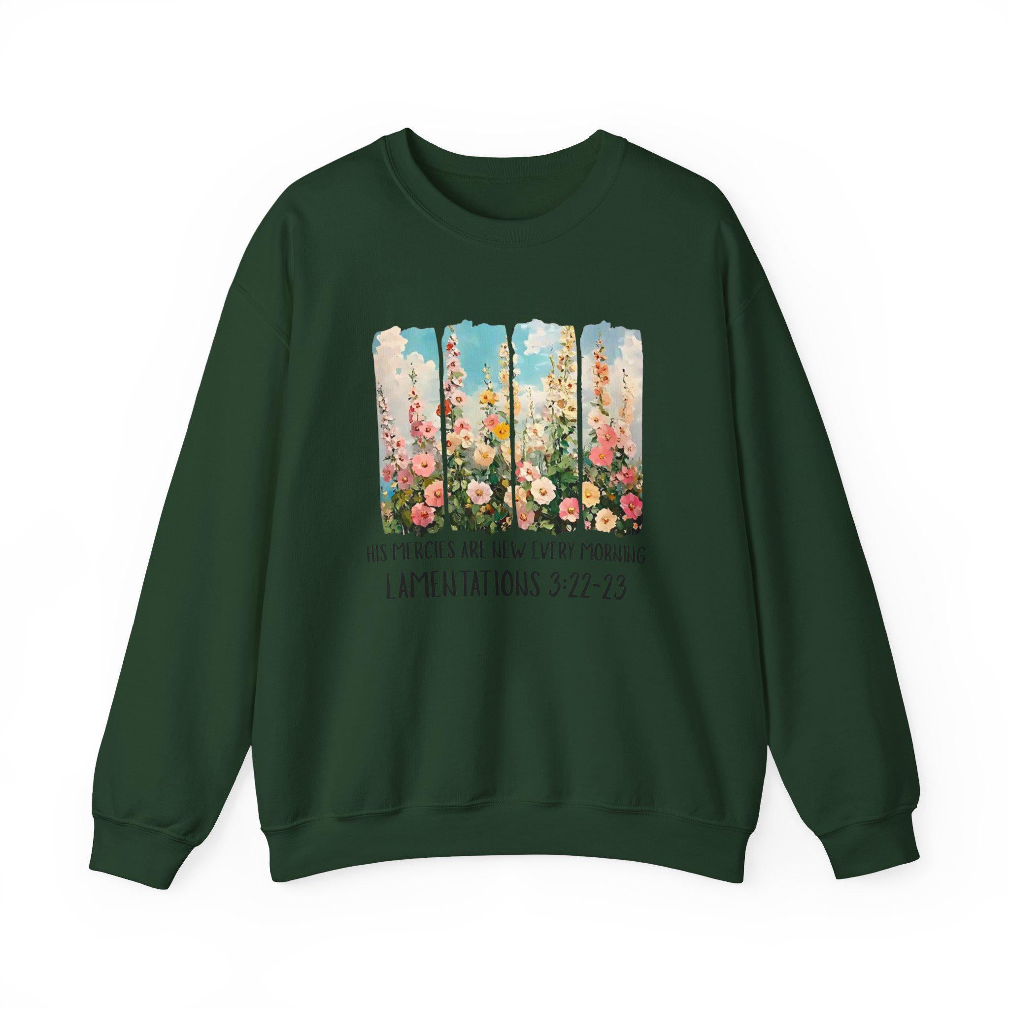 Floral Bible Verse Sweatshirt, Inspirational Christian Crewneck