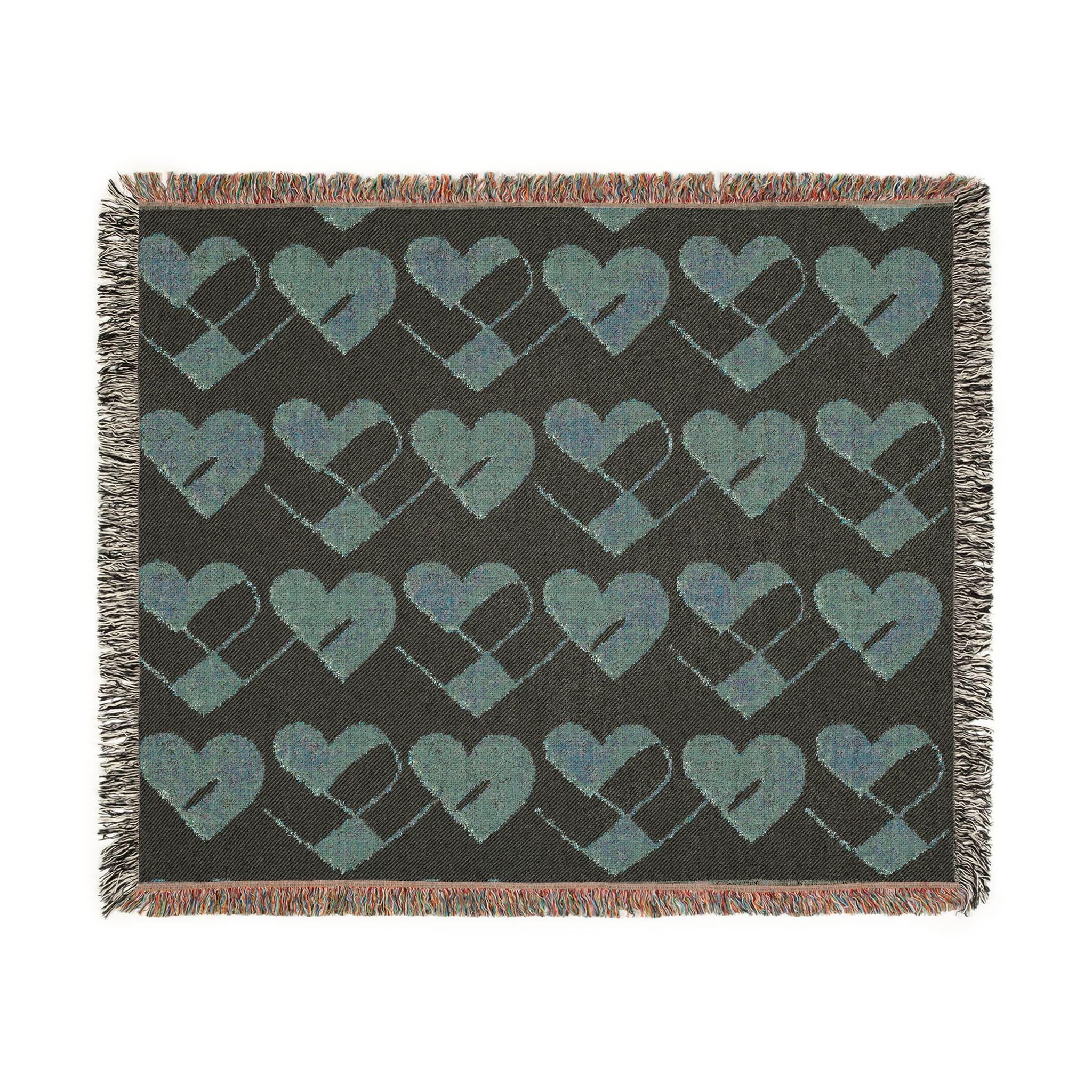 Danish Folk Heart Blanket | Scandinavian Hygge Throw | Nordic Julehjerte Design | Cozy Neutral Home Decor | Minimalist Nordic Blanket
