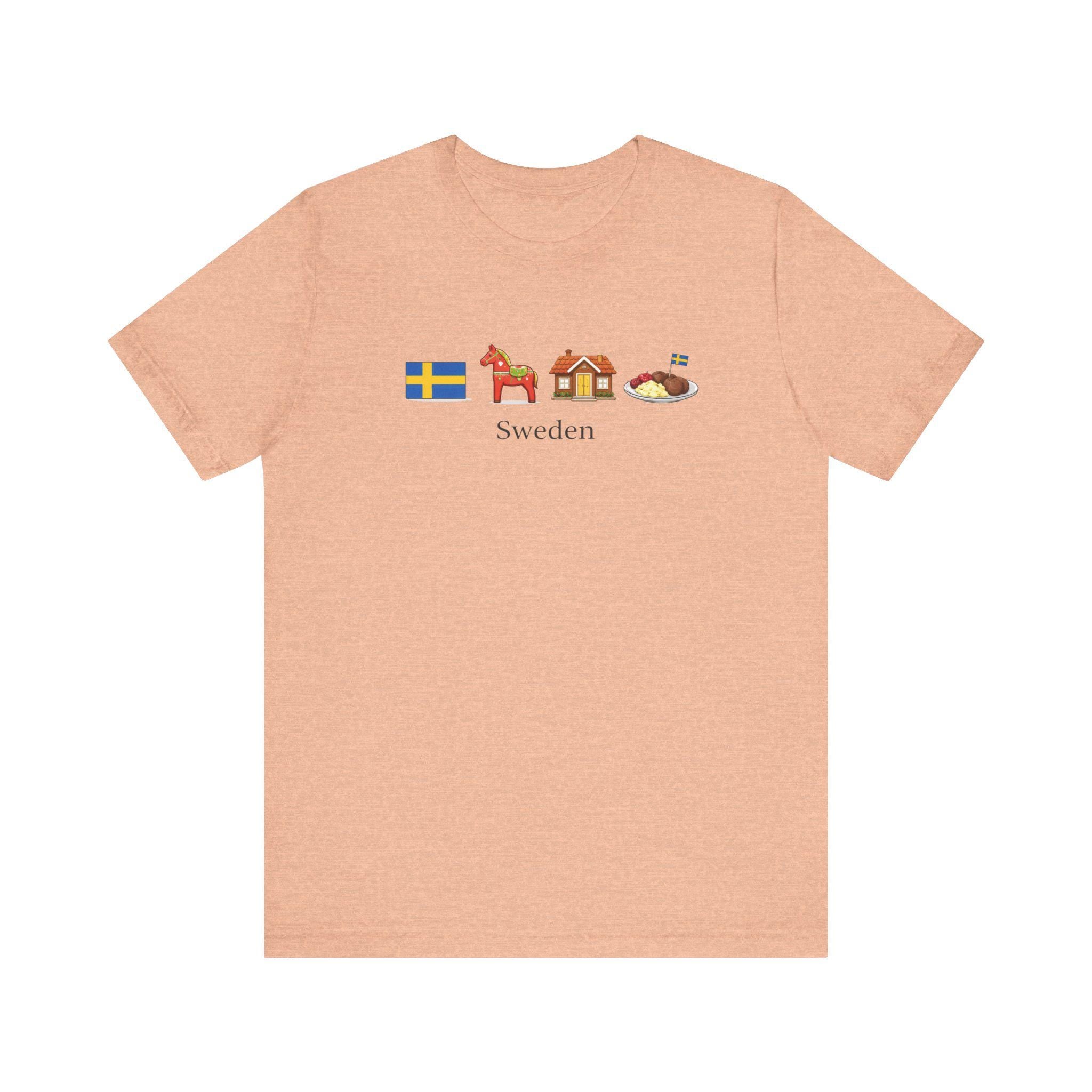 Sweden Travel Shirt | Swedish Dala Horse Meatballs Graphic Tee | Sweden Vacation Shirt | Scandinavian Shirt | Swedish Culture Tee | Nordic